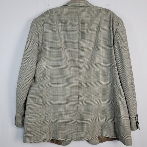 Lauren Ralph Lauren silk wool two button blazer sz 48L gray houndstooth classic - Picture 9 of 10